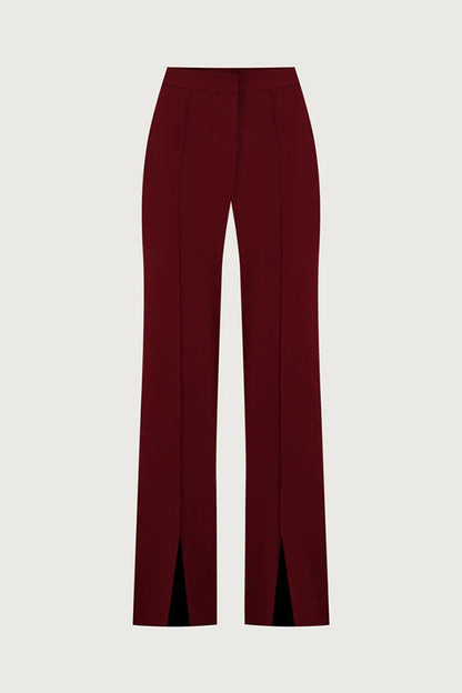Vita Mesh Patchwork High Neck Wide Sleeve Bodysuit and High Rise Pocket Slit Pants Set