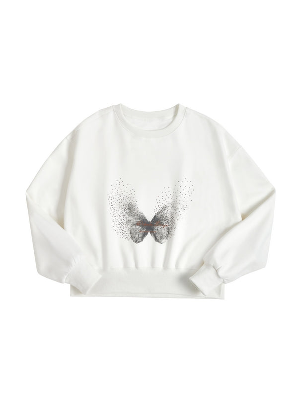 Butterfly Print Oversized Hoodie