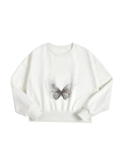 Butterfly Print Oversized Hoodie