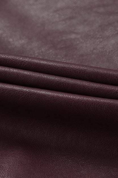 Vintage Red PU Leather Jacket