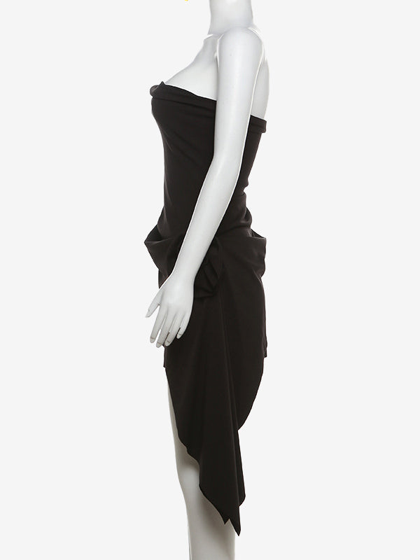 Party Dresses White Strapless Sleeveless Semi Formal Dress