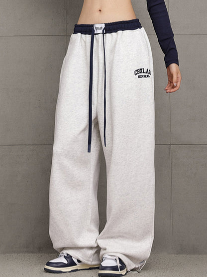 Contrast Color Waistband Sweatpants