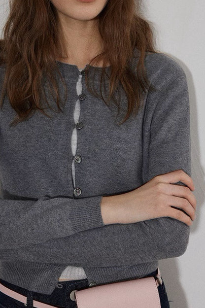 Colorblock Fake Two Piece Cardigan