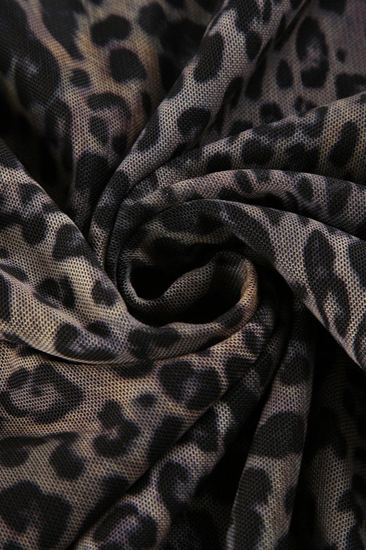 Lace Trim Leopard Patchwork Skirt