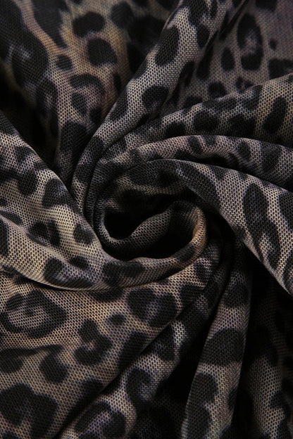 Lace Trim Leopard Patchwork Skirt