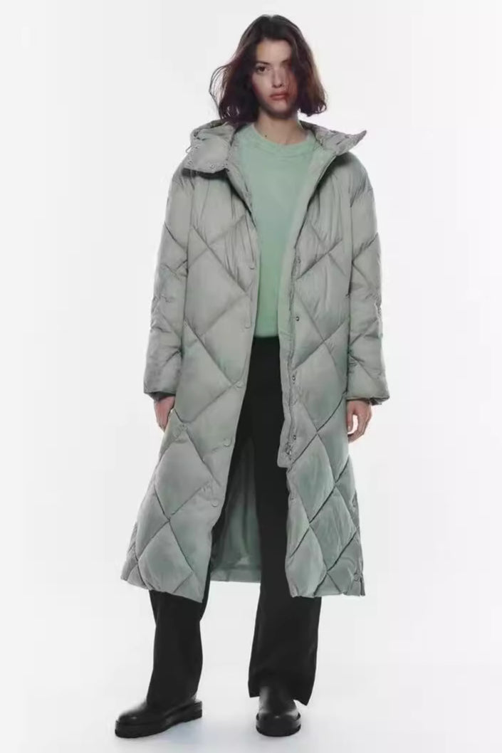 Padded Longline Hooded Puffer Coat