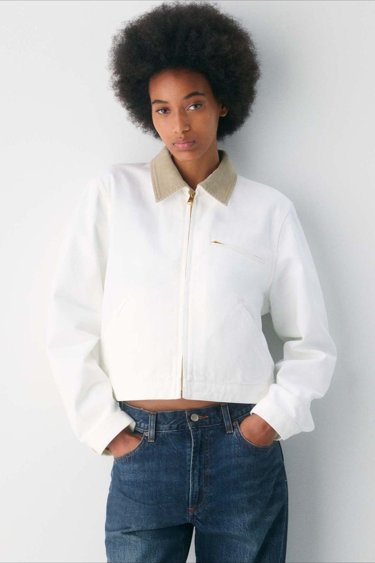 Cropped Utility Workwear Jacket