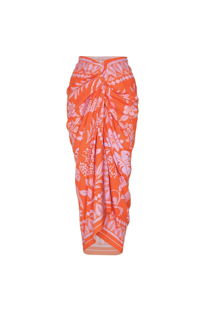 Floral One Shoulder Cutout Swimsuit Set