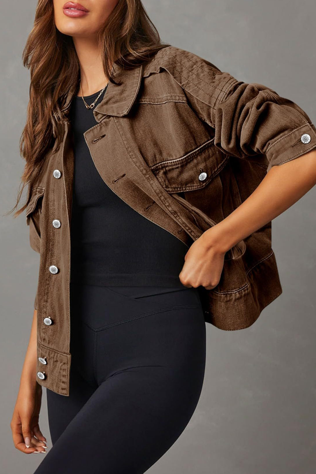 Long Sleeve Denim Work Coat