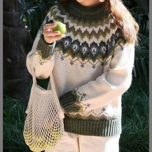 | Women's Winter Sweater, Nordic Pattern