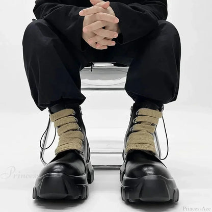 Fall Motorbike Dark Platform Rock Boot