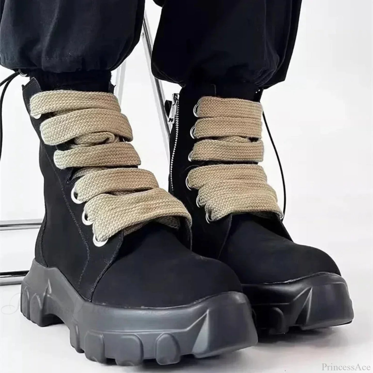 Fall Motorbike Dark Platform Rock Boot