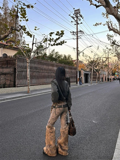 False Hair Gothic Patchwork Denim Pant