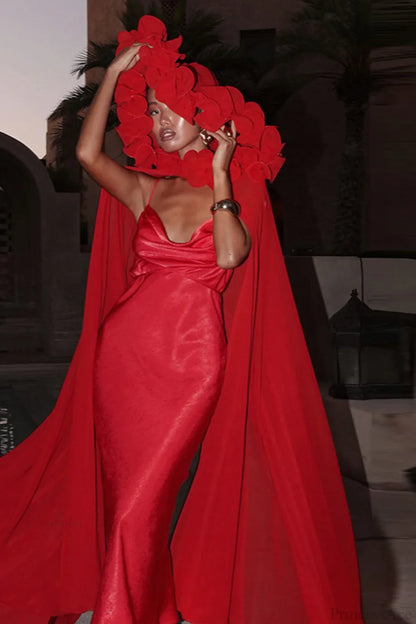 Fashionable Satin Tie Cami Bodycon Party  Dress