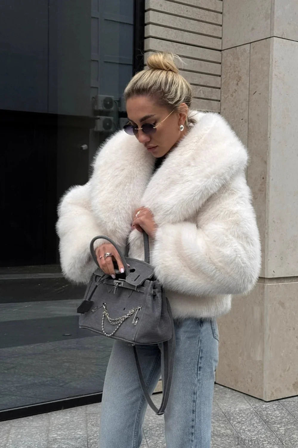 Faux Fur Collared Warm Longline Coat