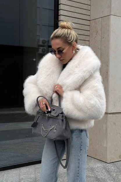 Faux Fur Collared Warm Longline Coat