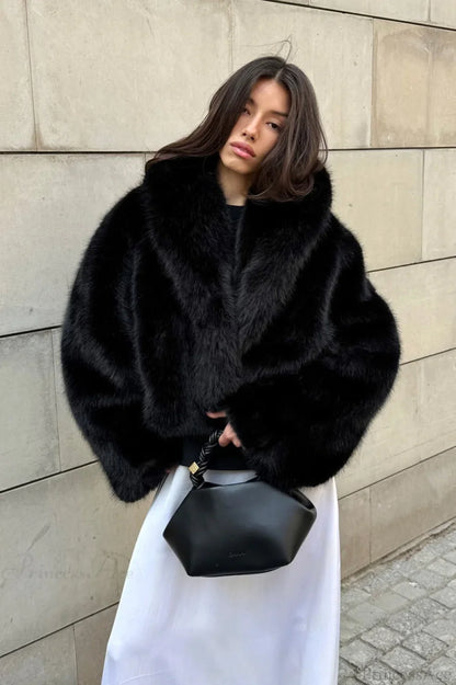 Faux Fur Collared Warm Longline Coat