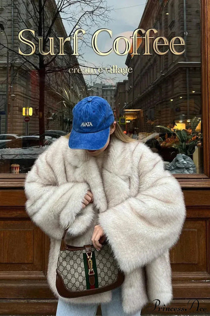 Faux Fur Lapel Warm Fashion Coat