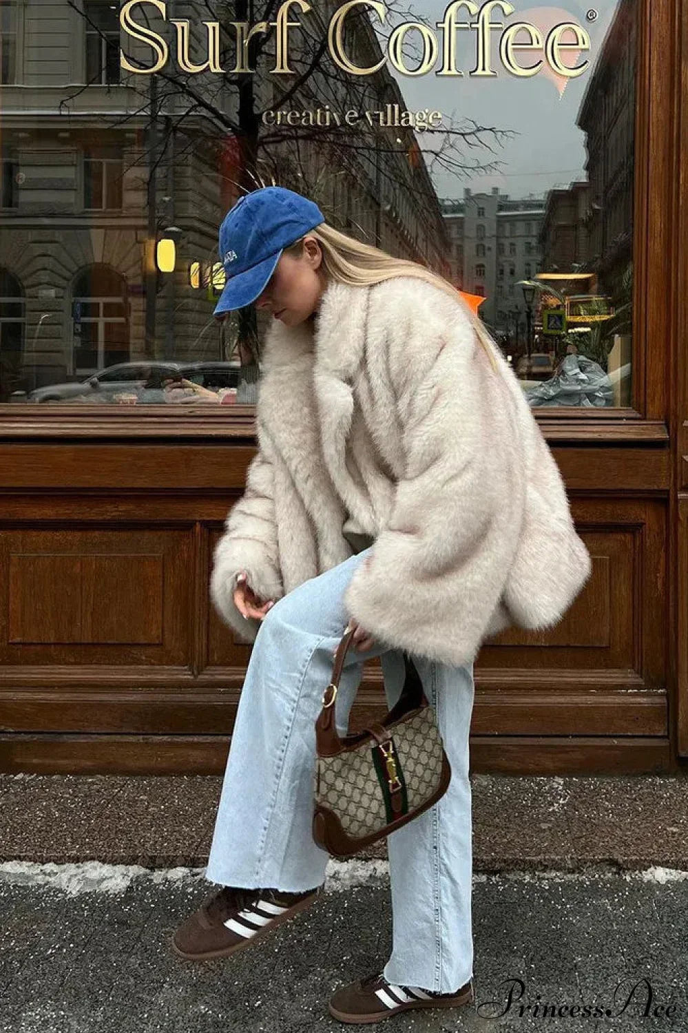 Faux Fur Lapel Warm Fashion Coat