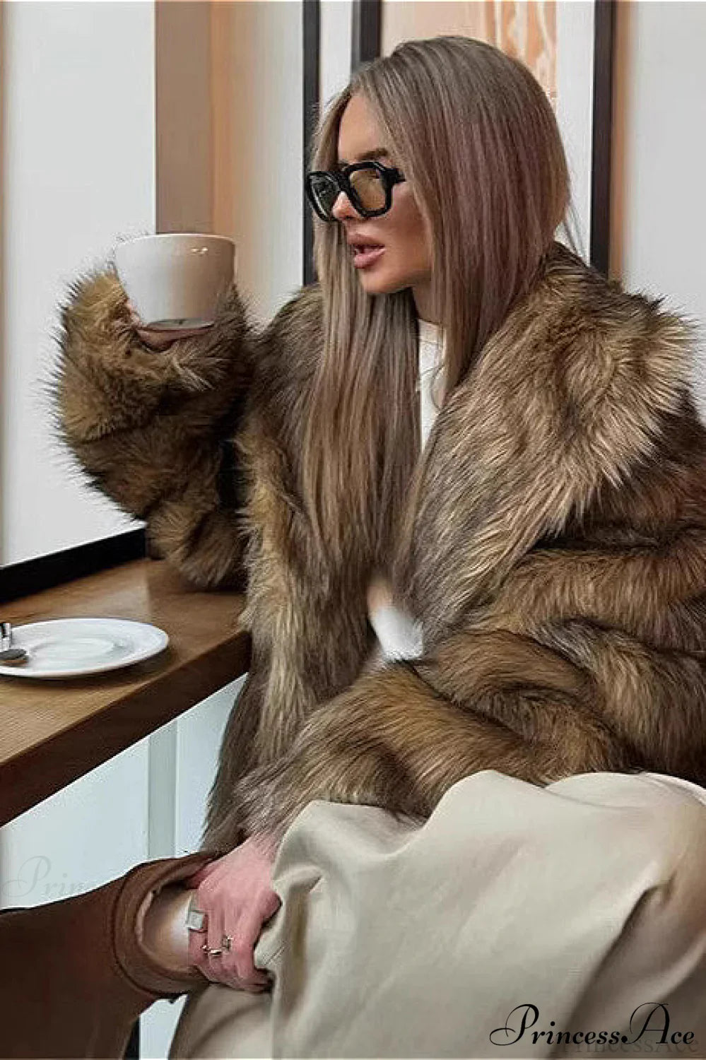 Faux Fur Lapel Warm Winter Coat