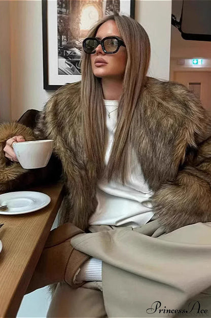 Faux Fur Lapel Warm Winter Coat
