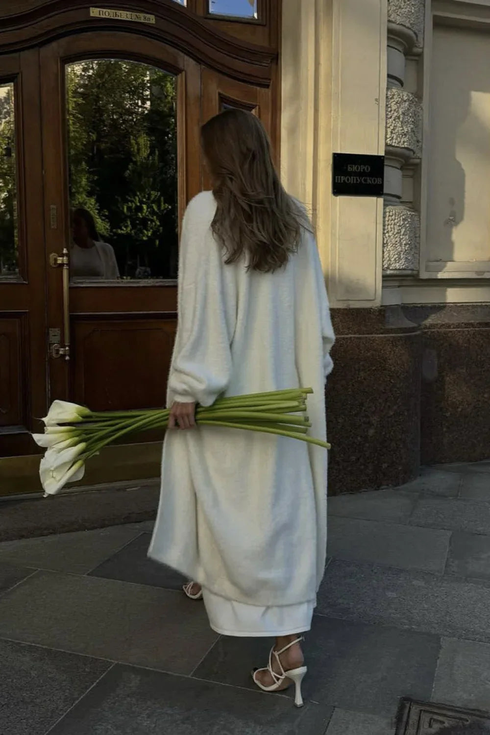 Faux Mink Fur Knit Plush Relaxed Longline Overcoat