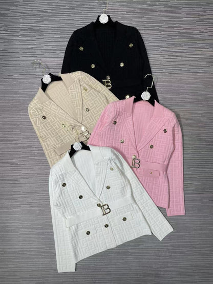 Print Short Blazer With Belt