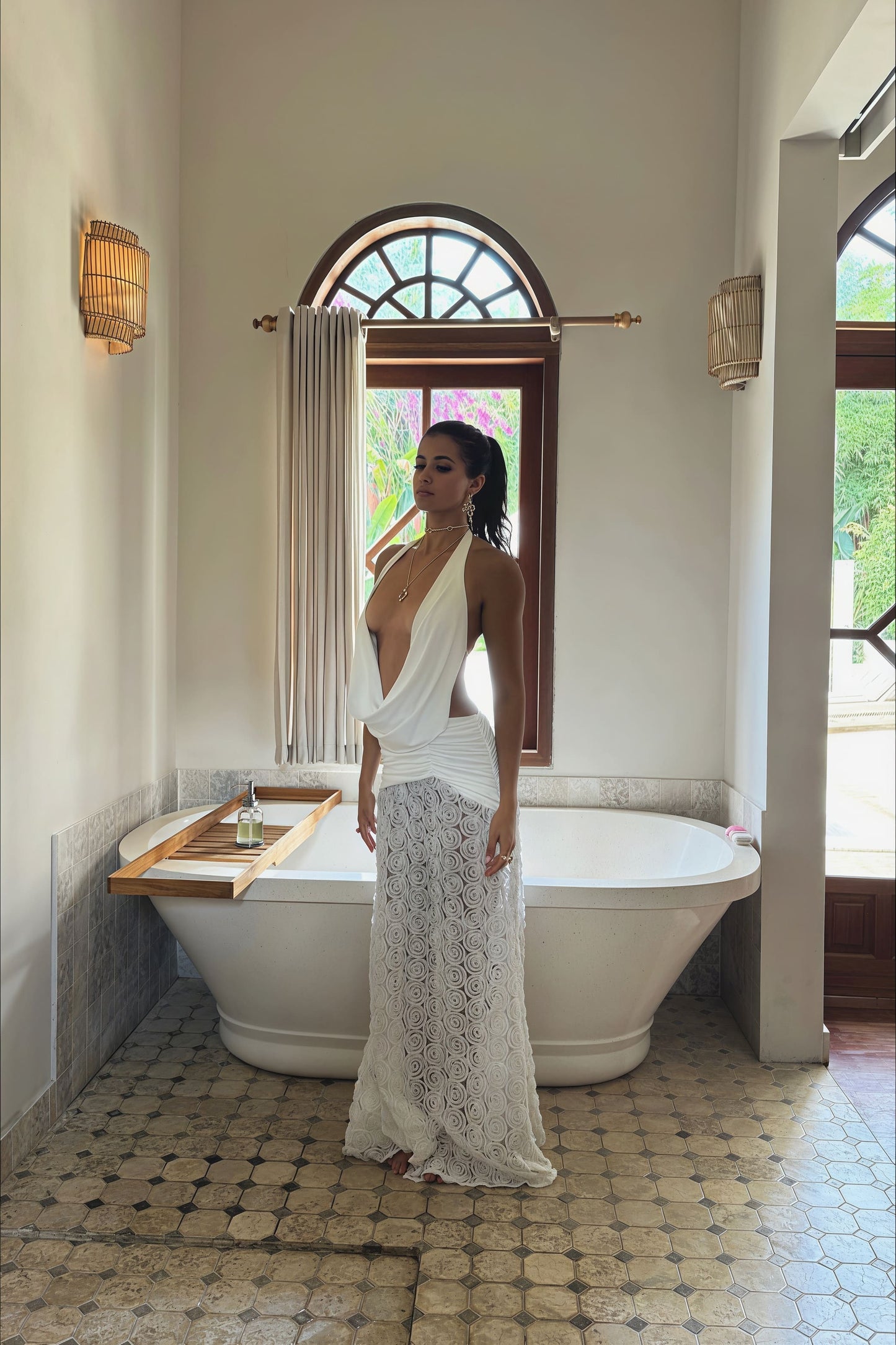 Sexy 3D Floral Spaghetti Strap Open Back Maxi  Vacation Dress