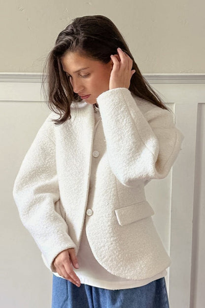 Thick Woolen V-Neck Jacket