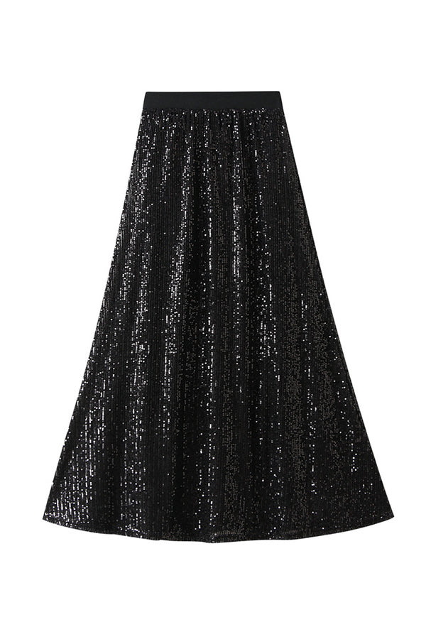 High-waist sequin mid-length hip-hugging skirt slimming skirt