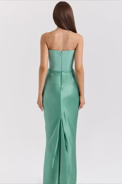 Strapless Boned Corset Bodycon Maxi Dress