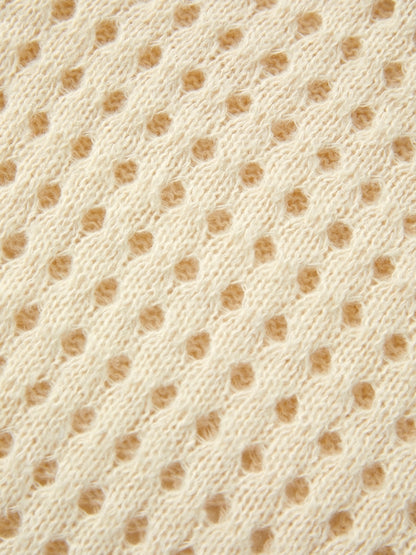 Knit All Over Cutout Hooded Cardigan
