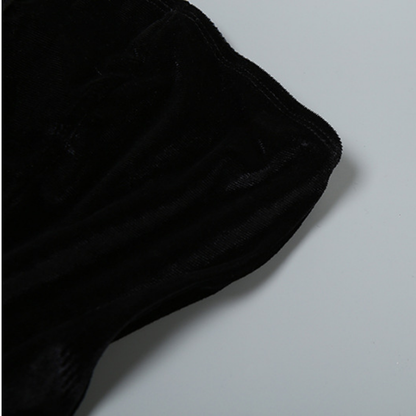 Button backless contrast tube mini dress