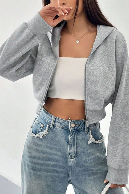 Short Zip Up Hoodie Coat