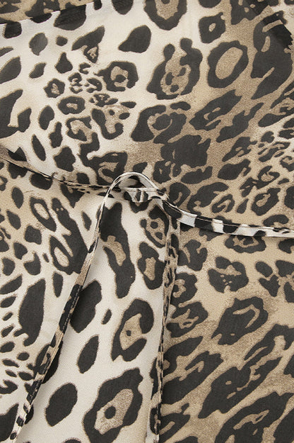 Stylish Leopard Print Fitted Slip Mini Dress