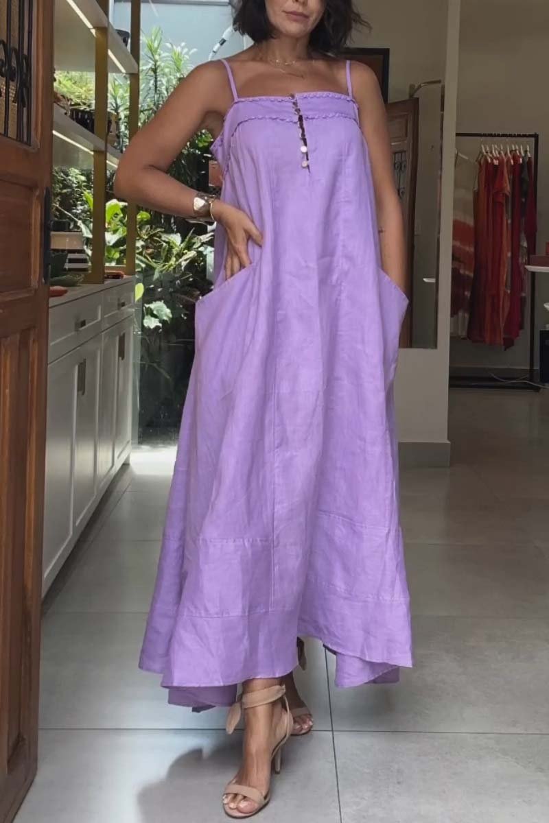 Off-the-shoulder Strappy Loose Dress