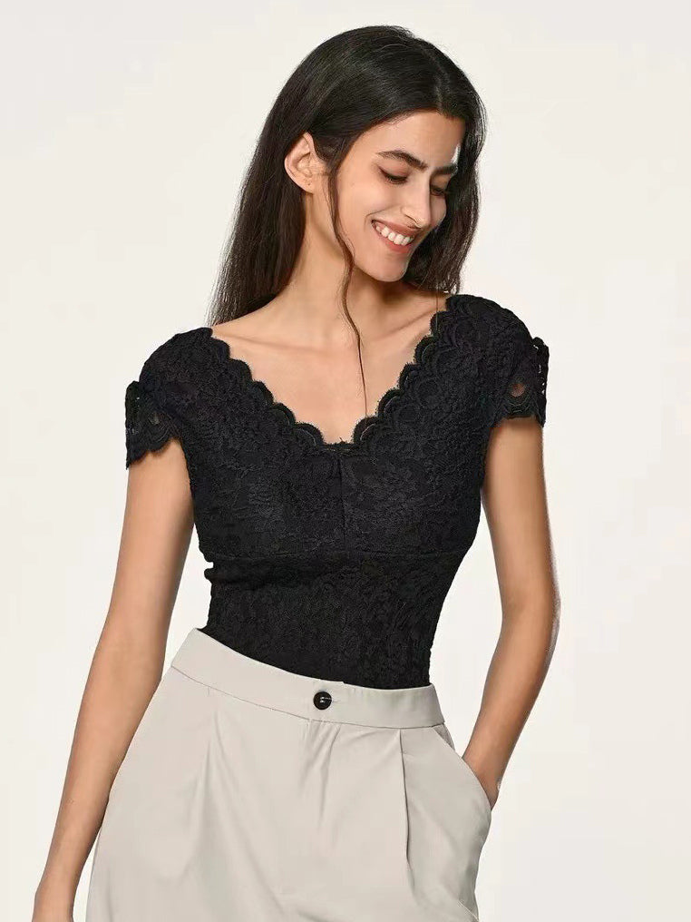 Bodysuit White Lace Tops For Women