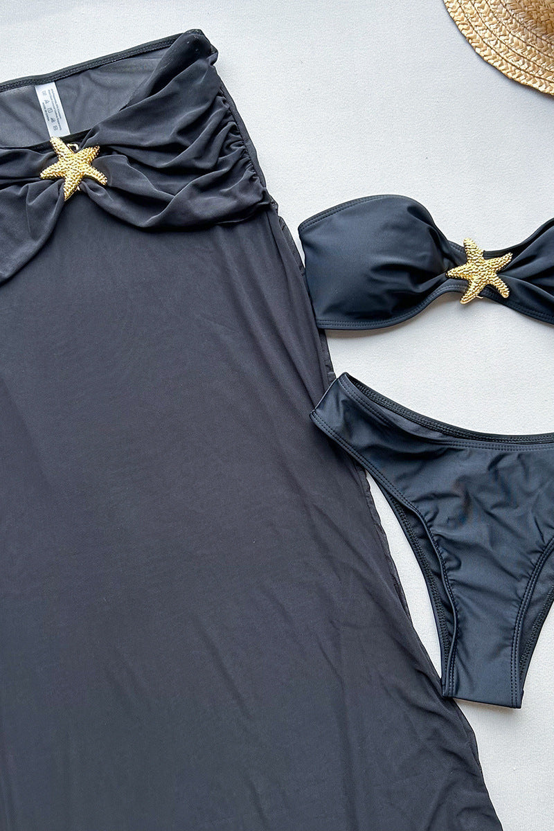 Sexy Bikini with Beach Skirt Three Piece Swim Set