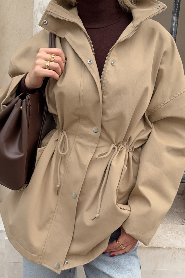 Barnfit Midi Drawstring Trench Coat