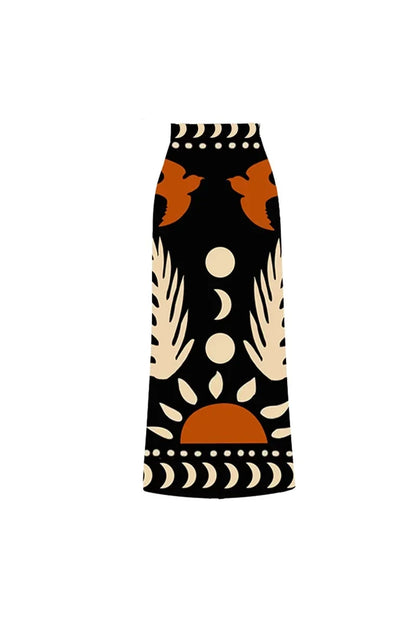 Graphic Print High-Waist Swimsuit