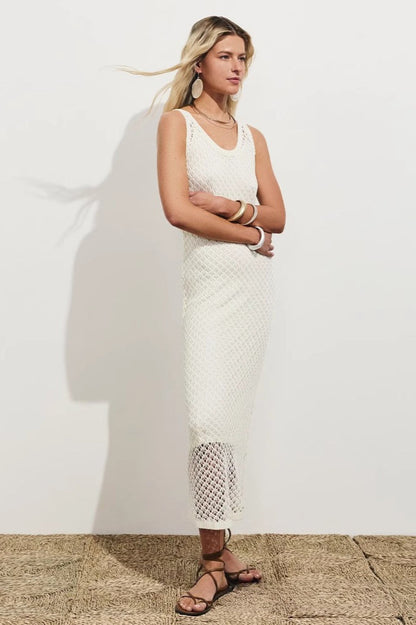 Sheer Pattern Knit Maxi Dress