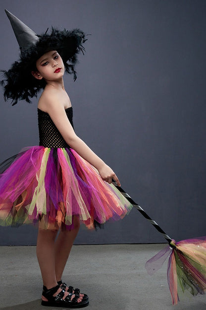 Colorful Witch Tutu Kid Halloween Costume