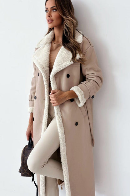 Reversible Fleece Stand Collar Coat