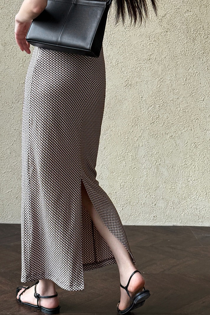 Sleeveless Checkered Bodycon Maxi Dress