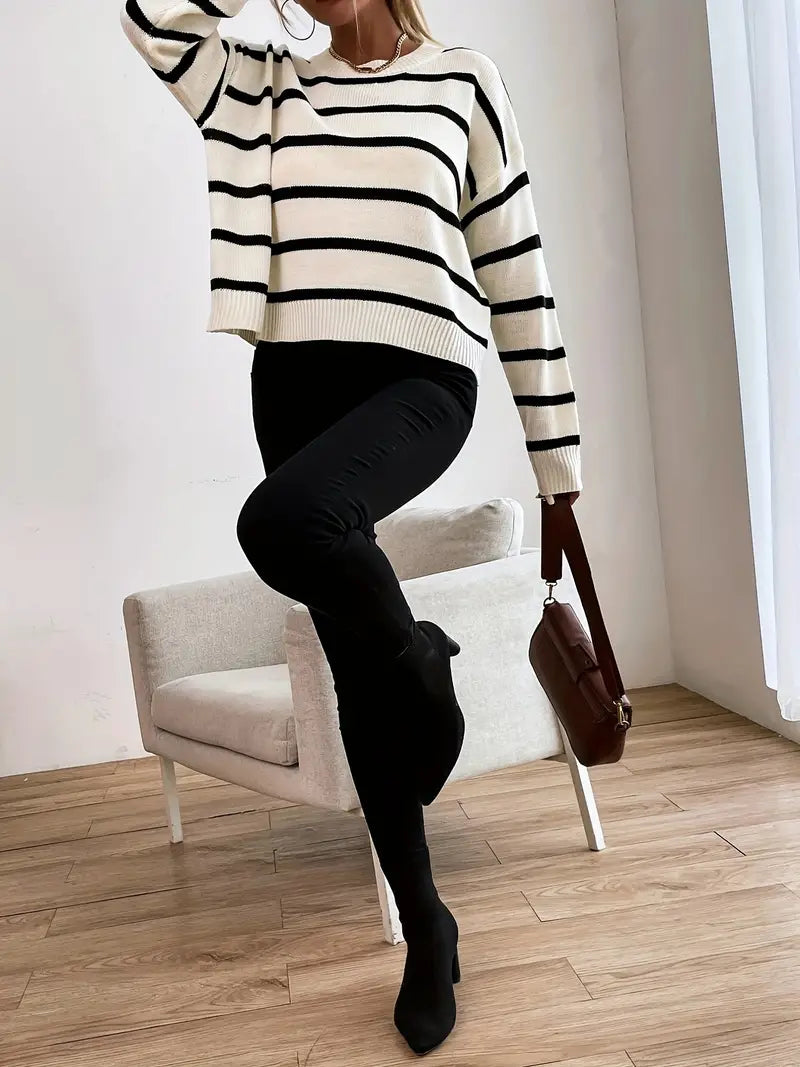 | Women's striped casual sweater