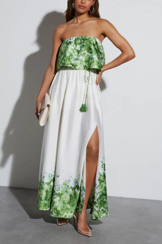 Kesenia Satin Strapless Maxi Dress