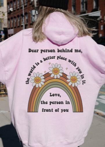 Rainbow Sunflower Hoodie - Positive Message Graphic