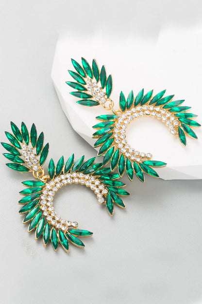 Geometric Peacock feather earrings