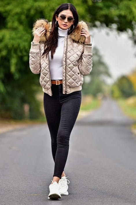 Cropped Casual Hooded Puffer Jacket