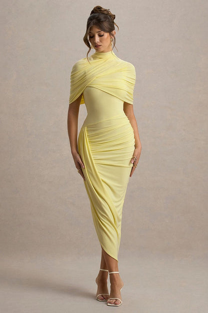 Sexy Slim Ruched Backless Chic Formal Dress